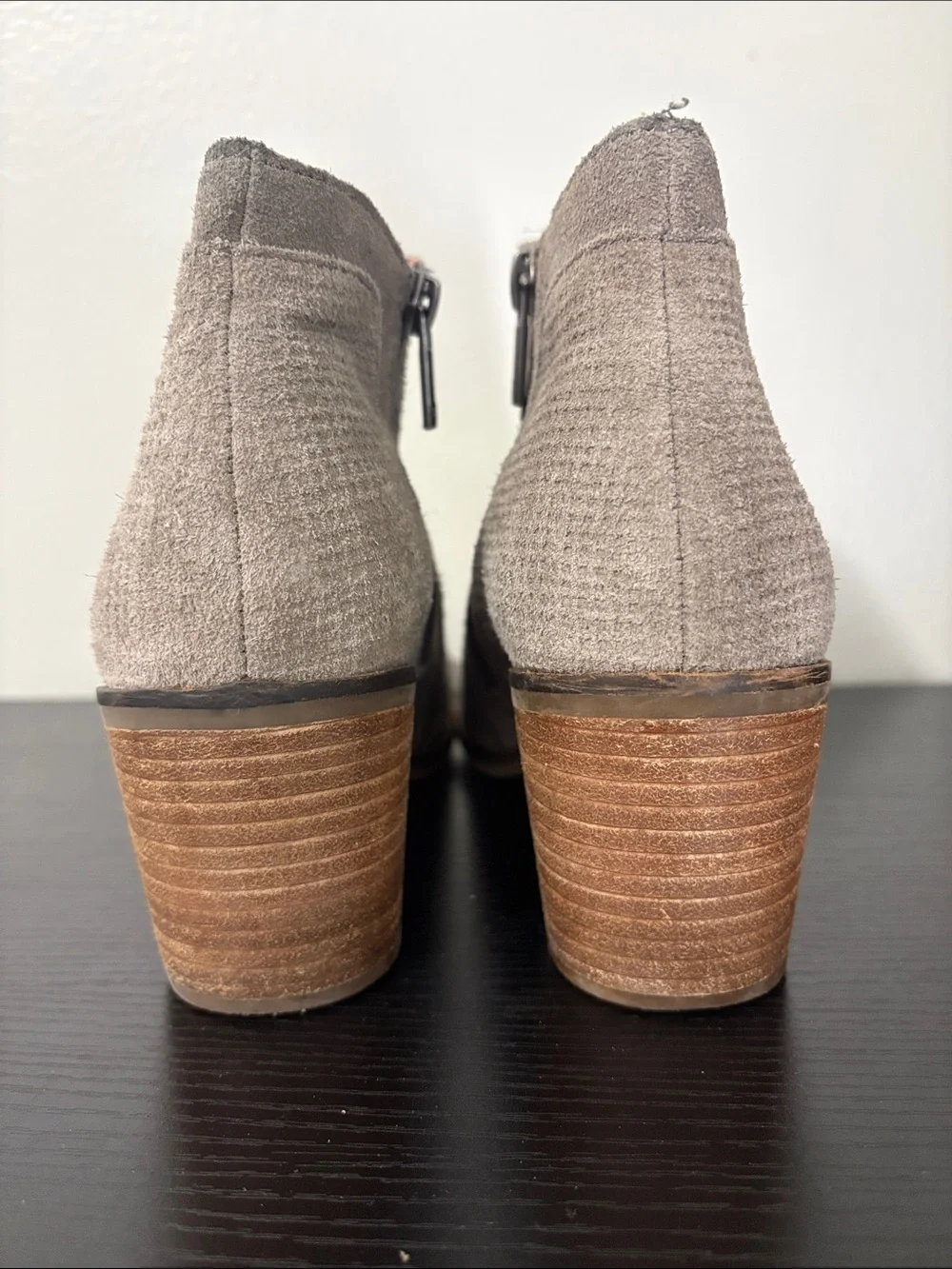 Lucky Brand Taupe Suede Cutout Ankle Booties